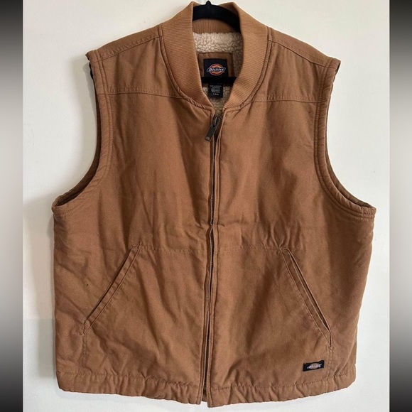Dickies Stonewashed Duck Carpenter Fleece Lined Vest - Large - Picture 1 of 3